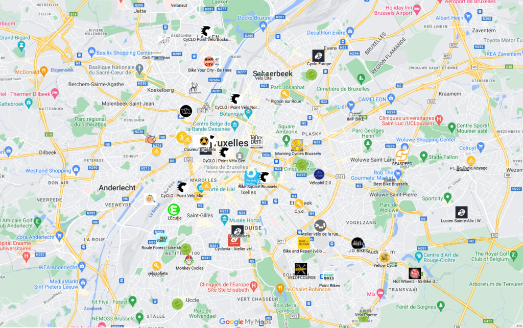 Carte des services et associations vélo